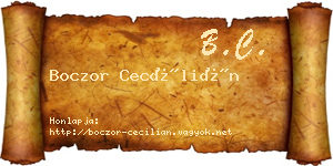 Boczor Cecílián névjegykártya